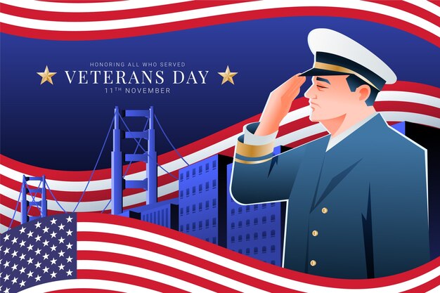 Gratis vector gradiënt veteranen dag illustratie