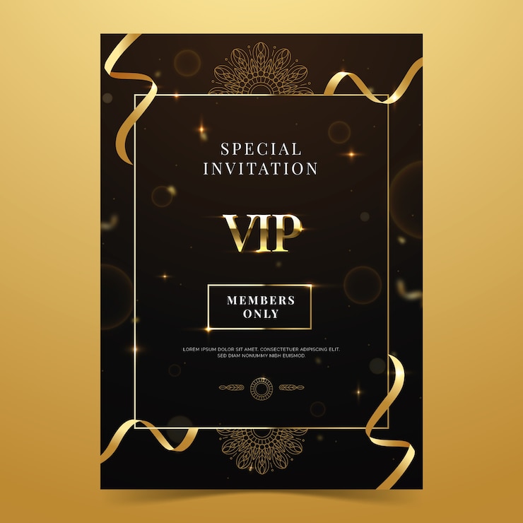Gratis Vector gradiënt vip uitnodigingskaart sjabloon