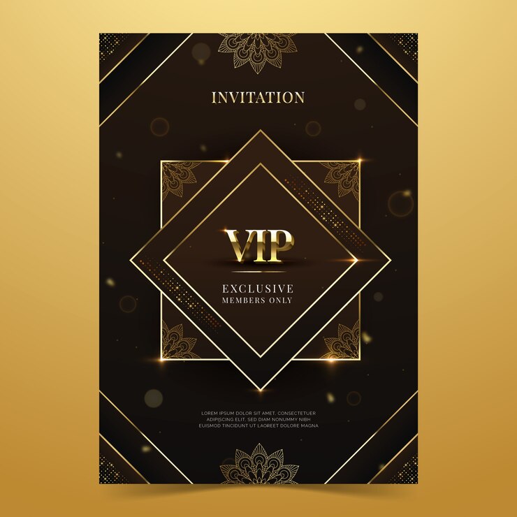 Gratis Vector gradiënt vip uitnodigingskaart sjabloon