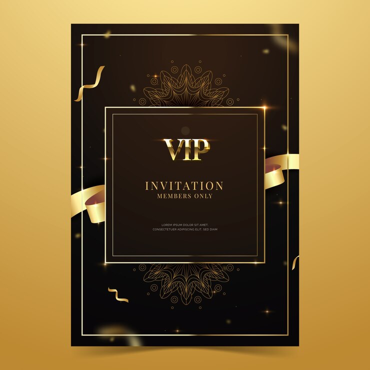 Gratis Vector gradiënt vip uitnodigingskaart sjabloon