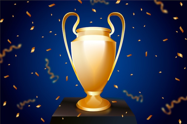 Gratis vector gradiënt voetbal kampioen beker illustratie