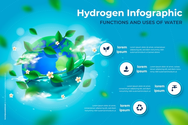 Gradiënt waterstof infographic