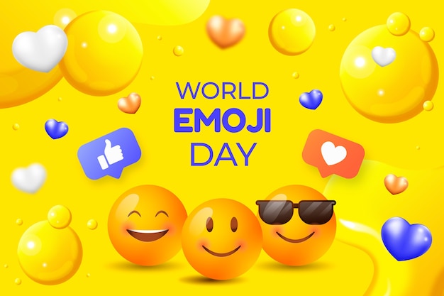 Gradiënt wereld emoji dag achtergrond