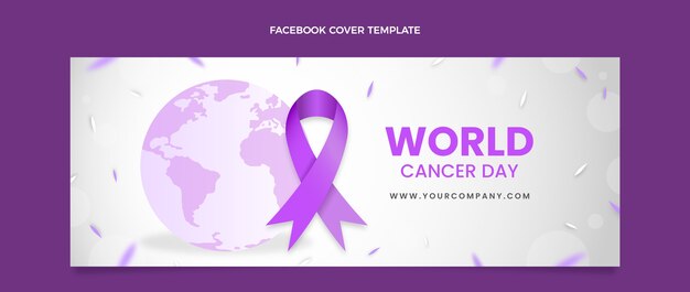 Gradiënt wereld kanker dag sociale media voorbladsjabloon