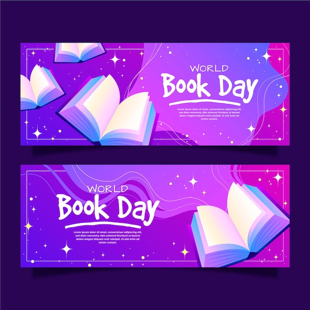 Gradient wereldboek dag banners