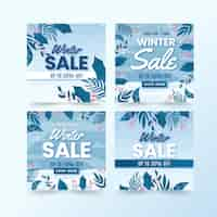 Gratis vector gradient winter sale instagram posts collectie