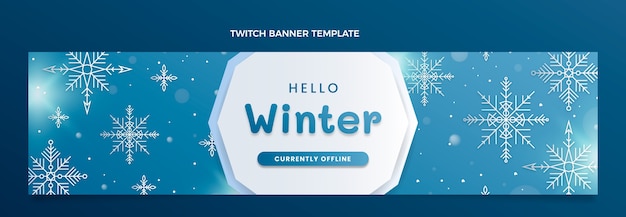 Gratis vector gradiënt winter twitch banner