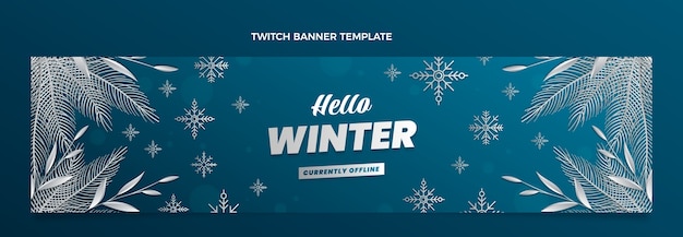 Gratis vector gradiënt winter twitch banner