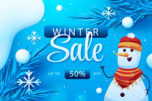 Gradiënt winter verkoop illustratie en banner