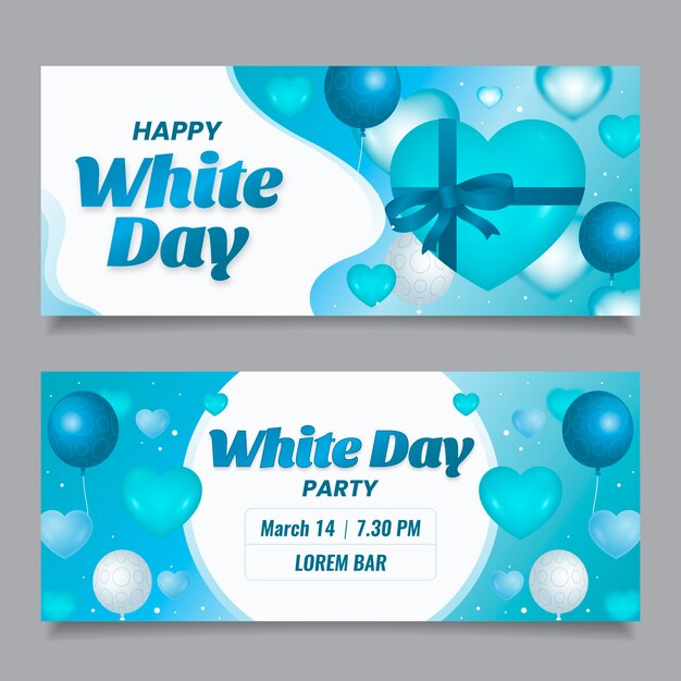 Gradiënt witte dag horizontale banners set