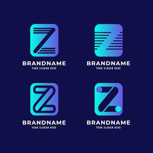 Gratis vector gradient z letter logo collectie