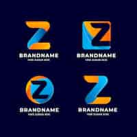 Gratis vector gradient z letter logo collectie