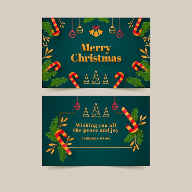 Gratis vector gradiënt zakelijke kerstkaarten set