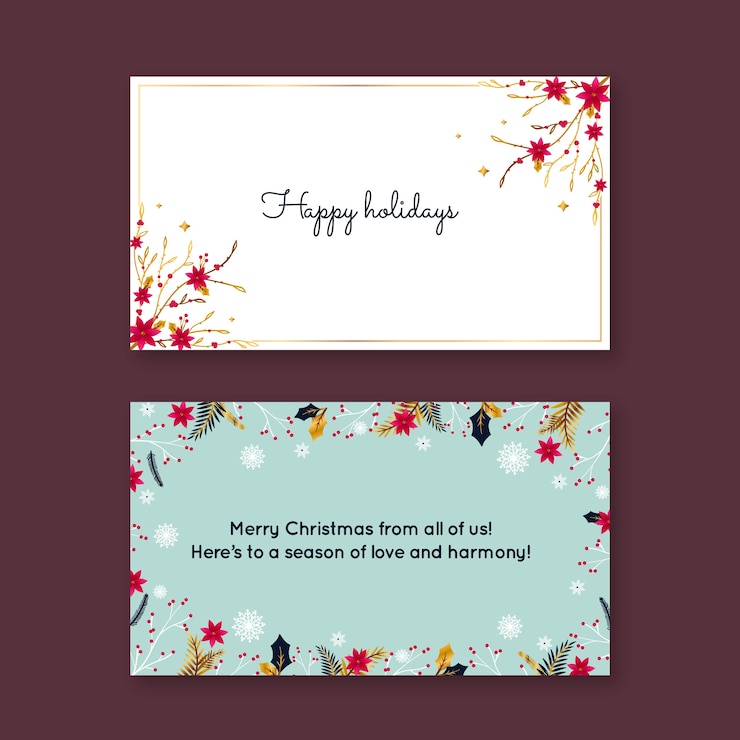 Gratis Vector gradiënt zakelijke kerstkaarten set
