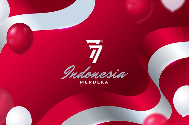 Gradiëntachtergrond voor de viering van de onafhankelijkheidsdag van Indonesië