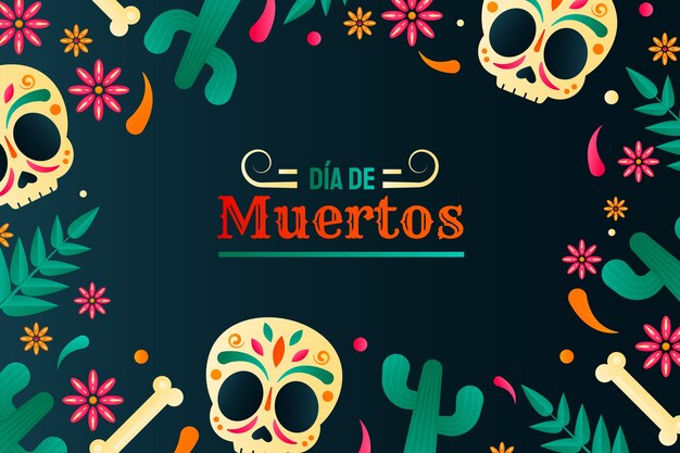 Gradiëntachtergrond voor dia de muertos-viering