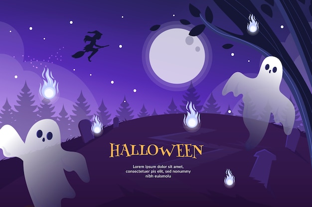 Gratis vector gradiëntachtergrond voor halloween-viering