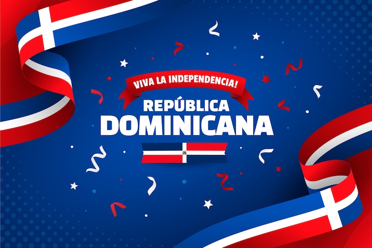 Gratis Vector gradiënte achtergrond voor de onafhankelijkheidsdag van de dominicaanse republiek