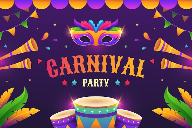 Gratis vector gradiënte achtergrond voor een carnavalsfeest