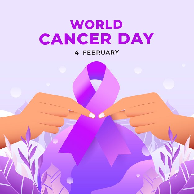 Gradiëntillustratie voor bewustwording van de Wereldkankerdag