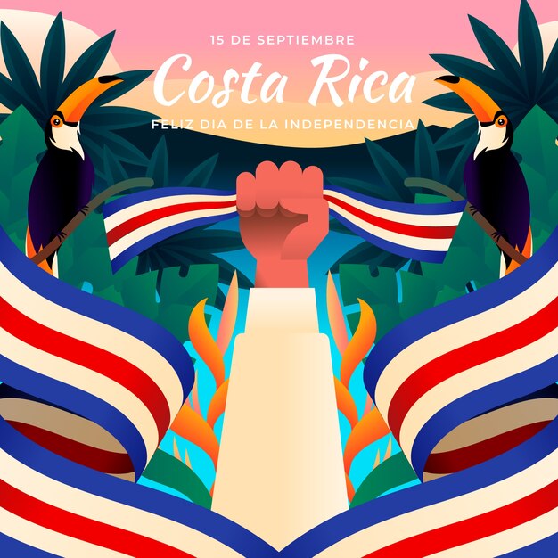 Gradiëntillustratie voor de viering van de onafhankelijkheidsdag van Costa Rica