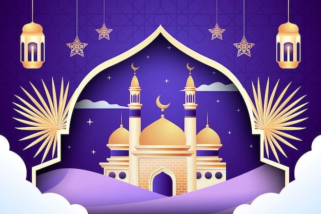 Gratis vector gradiëntillustratie voor islamitische nieuwjaarsviering