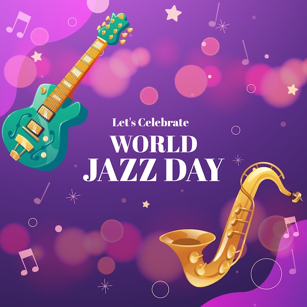 Gradiëntillustratie voor wereldjazzdag