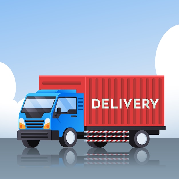 Gratis vector gradiënttransportwagen