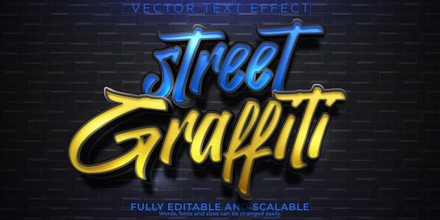 Gratis vector graffiti teksteffect bewerkbare spray en verf tekststijl