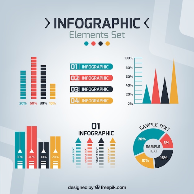 Gratis vector grafieken en infographic elementen set