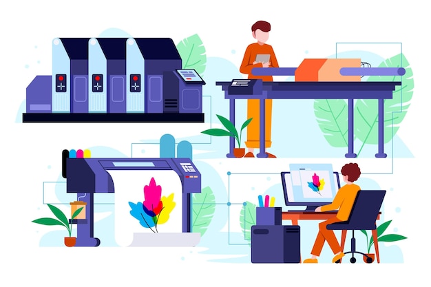 Grafische industrie illustratie