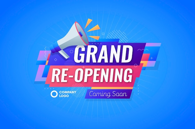 Gratis vector grand heropening achtergrond