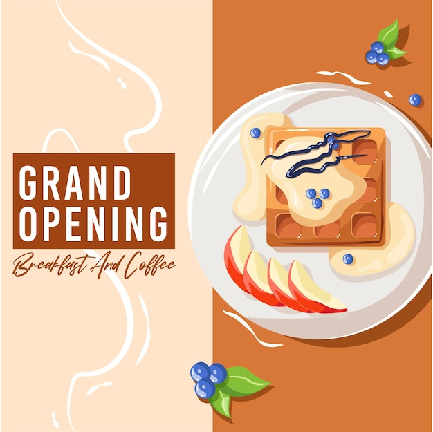 Gratis vector grand opening pannenkoek brochure flyer ontwerp