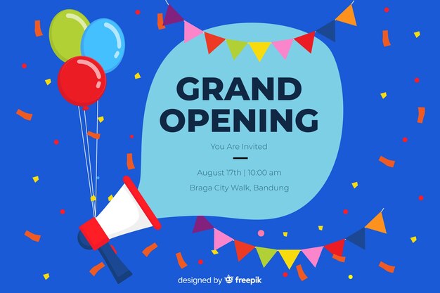 Grand opening partij achtergrond sjabloon