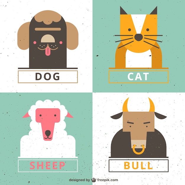 Gratis vector grappig geïllustreerde dieren