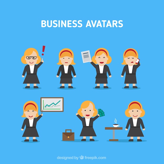 Gratis vector grappig zaken avatars