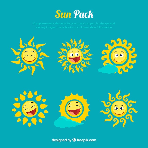 Gratis vector grappig zonnen pak