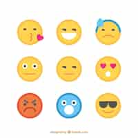 Gratis vector grappige gele smiley collectie