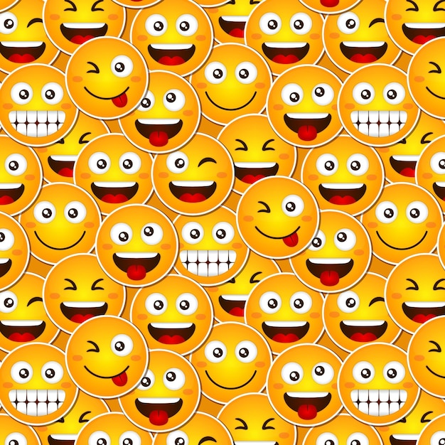 Grappige glimlach emoticons patroon