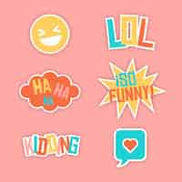 Gratis vector grappige lol-stickers