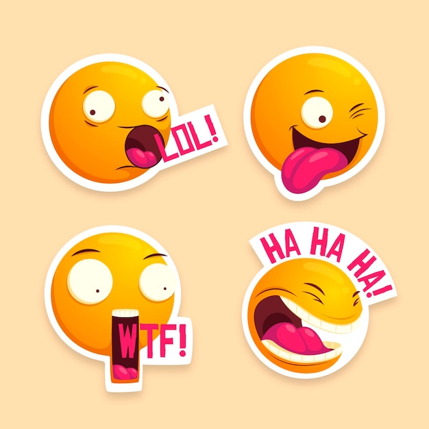 Gratis vector grappige lol-stickers