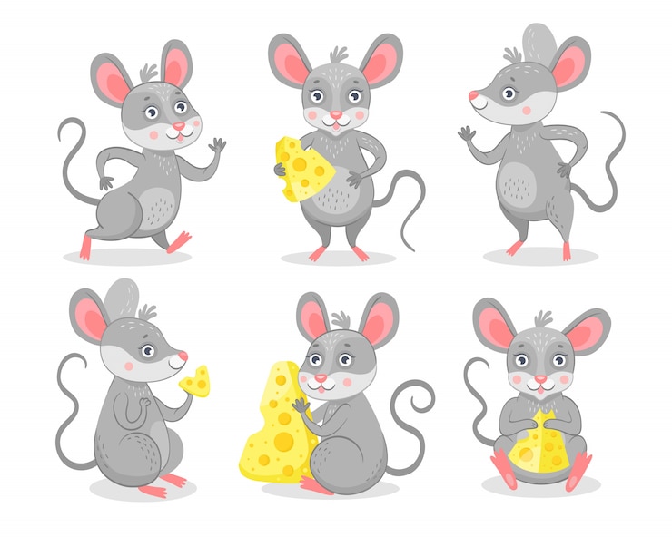 Gratis Vector grappige muizen tekens instellen