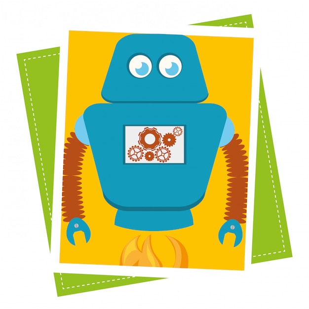 Gratis vector grappige robot cartoon