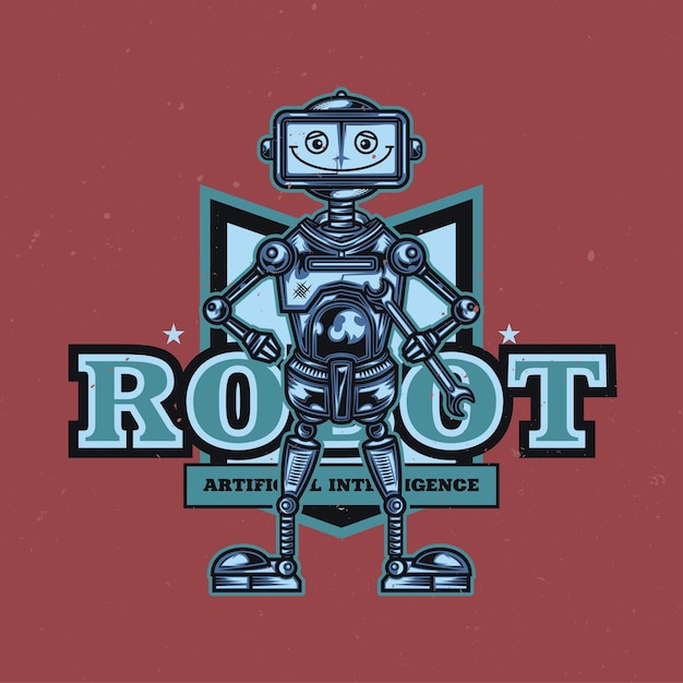 Gratis vector grappige robot illustratie