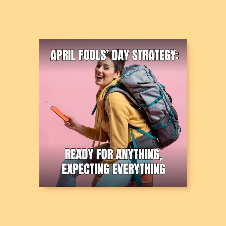 Gratis Vector grappige strategiememe voor aprilgrappen