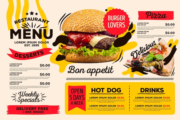 Gratis bezorging van digitaal restaurantmenu