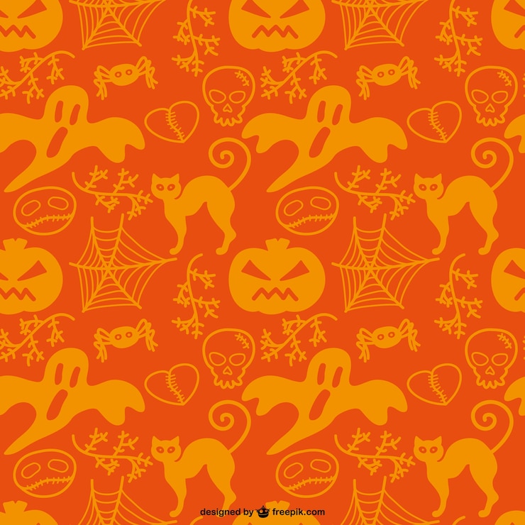 Gratis Vector gratis patroon van halloween silhouetten