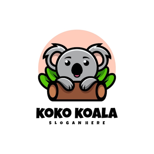 Gratis vector gratis vector koko koala mascotte logo ontwerp