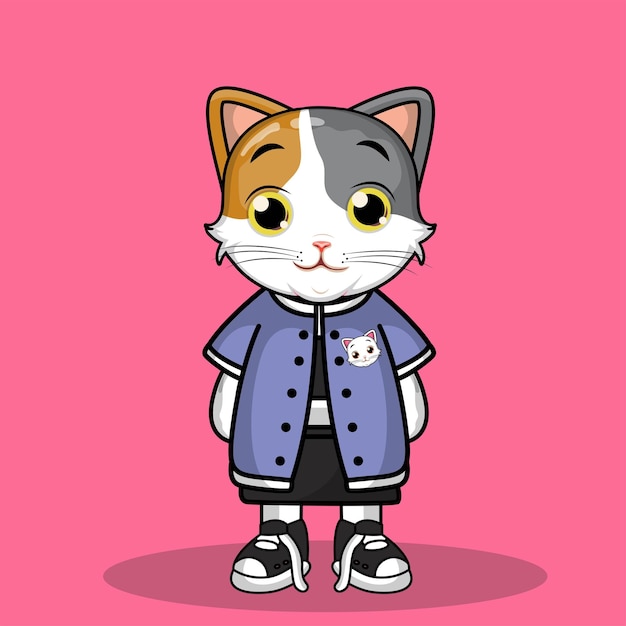 Gratis vector gratis vector schattige kat karakter vectorillustratie