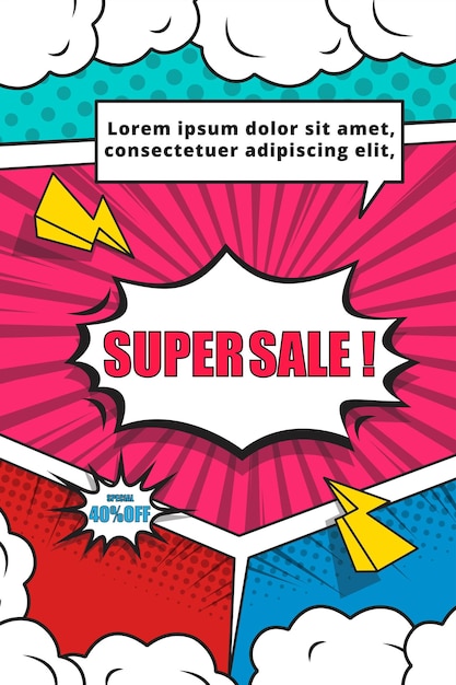 Gratis vector gratis vector super verkoop banner sjabloon designvector illustratie